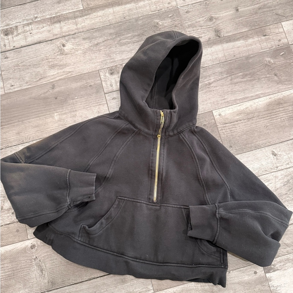 Oversized black lululemon scuba hoodie